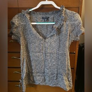 Tommy Hilfiger short sleeve ruffle shirt women's size small